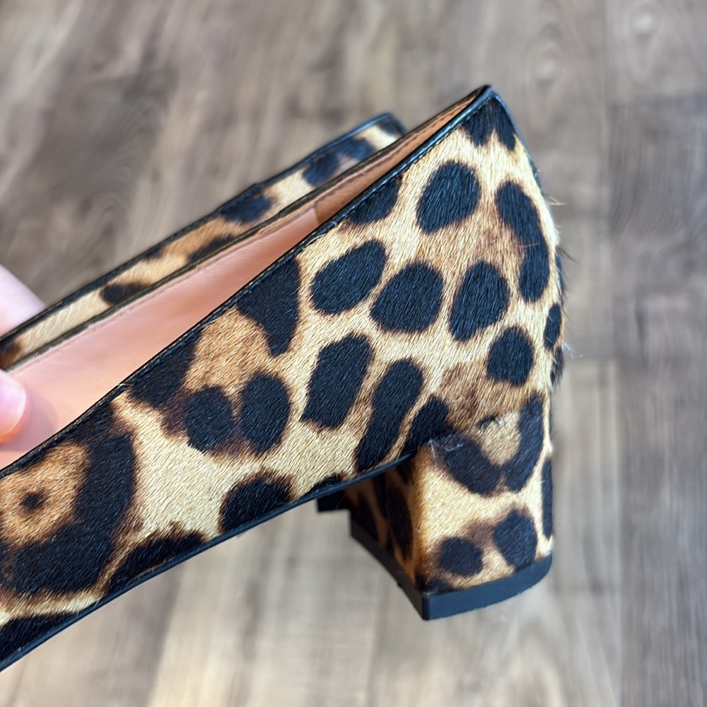 J. Crew Kate Pumps in Calf Hair Leopard Print Block Heel size 6 women’s - Picture 9 of 9